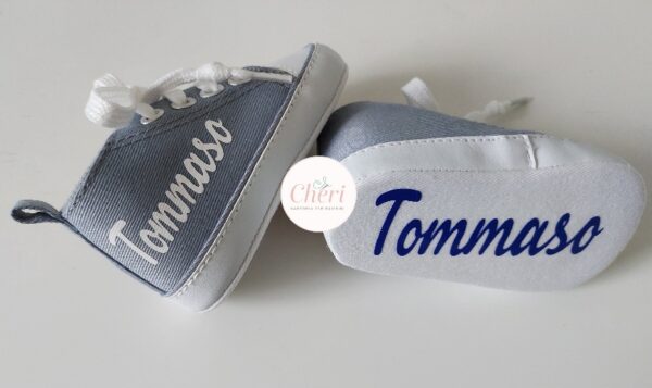 Scarpine blu jeans da ginnastica con animaletti - immagine 4