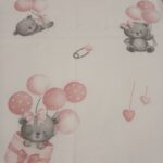 cotone stampato orsette con palloncini